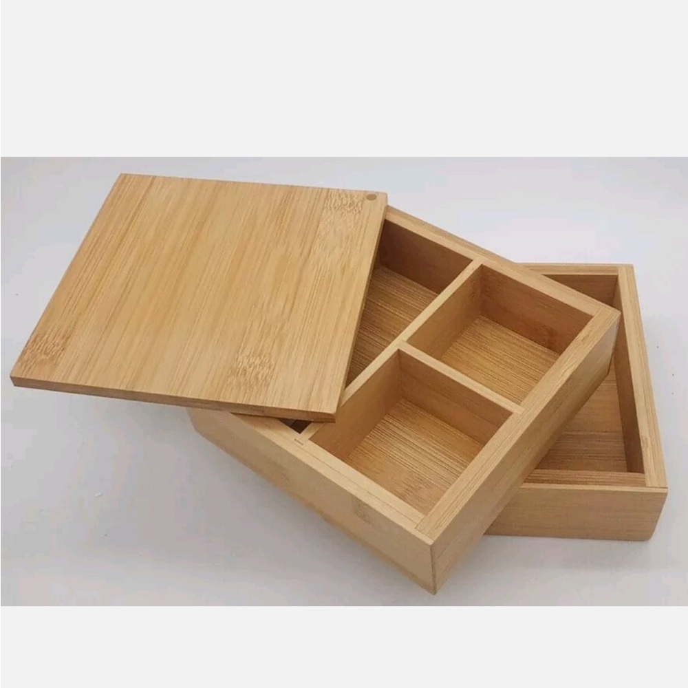 NWT New Brightroom Bamboo Vanity Organizer Swivel - Picture 3 of 5